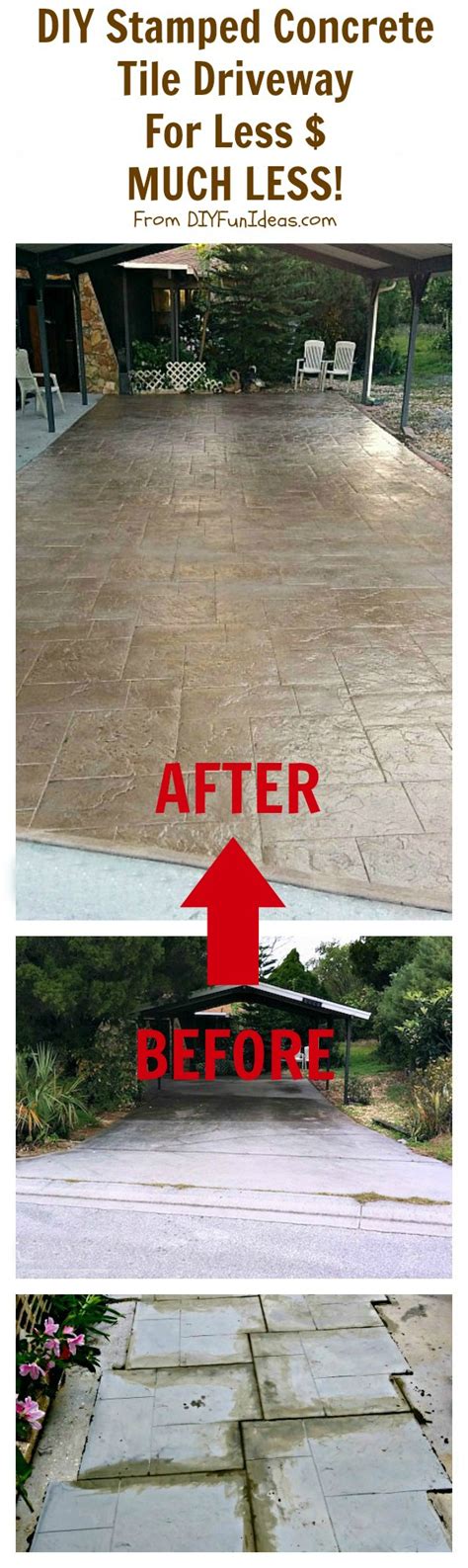 See more ideas about diy stamped concrete, stamped concrete, concrete resurfacing. GORGEOUS DIY STAMPED CONCRETE TILE DRIVEWAY FOR LESS $...MUCH LESS!!! - Do-It-Yourself Fun Ideas