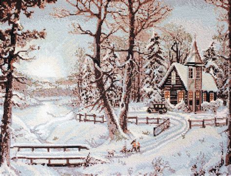 Cross Stitch Kit Winter Landscape Stitch4art