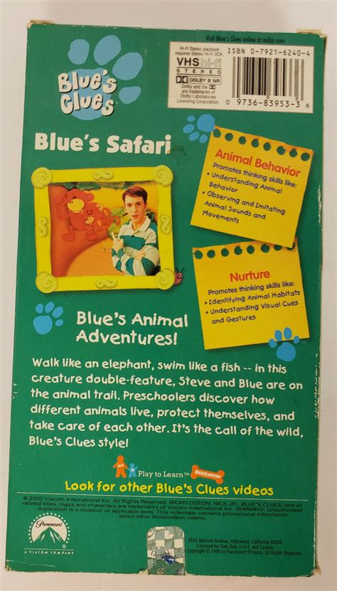 Vhs Blue S Clues Blue S Safari Paramount Nickelodeon Play To The Best Porn Website