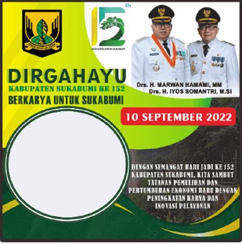 12 Link Twibbon Hari Jadi Kabupaten Sukabumi Ke 152 10 September 2022