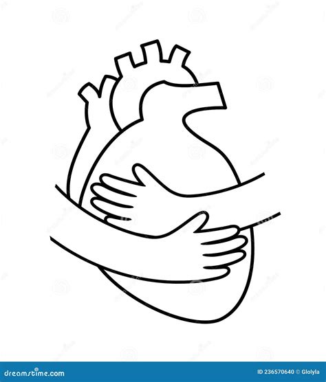 Hands Embrace Human Heart Stock Vector Illustration Of Ideas 236570640