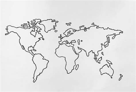 Simple Drawing World Map Coloring Page