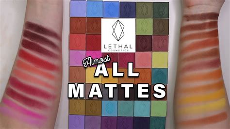 Lethal Cosmetics Eyeshadow Swatches Almost All The Mattes Youtube