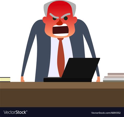 Angry Boss With Face Getting Red Royalty Free Vector Image