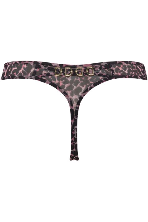 Night Fever Thong In Black Pink Leopard Marlies Dekkers Designer Lingerie