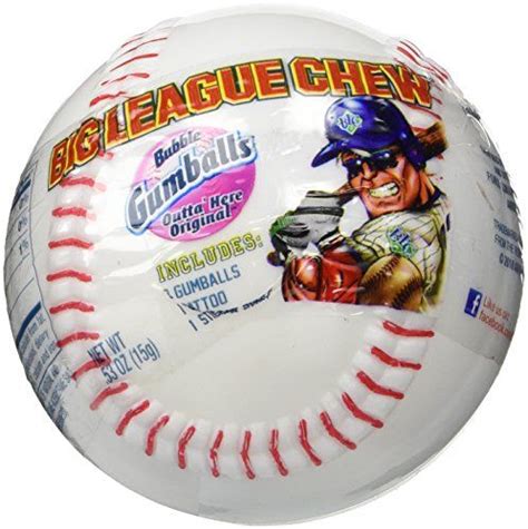 Big League Chew Bubble Gumballs Outta Here Original With Sticker Sheet