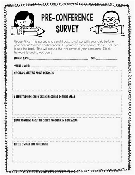 Printable Parent Teacher Conference Form