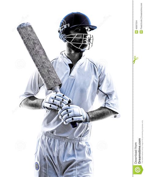 Cricket Player Portrait Silhouette Stock Photo Image Of Player