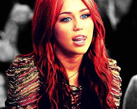 Blue Eyes Edit Mass Miley Cyrus Red Hair Image 200445 On