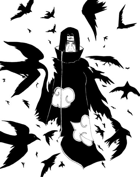 Itachi Wallpaper Black And White Itachi Uchiha Colored Lineart By