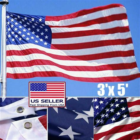 4 Packs American Flag 3x5 Ft Us Flag United States Stripes Stars Brass