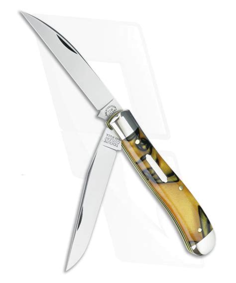 Tidioute Cutlery 48 Improved Trapper Tiger Eye Acrylic Knifegeek