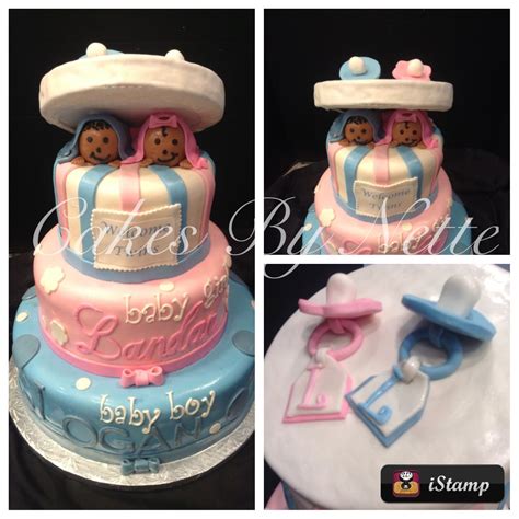 Twin Baby Shower Cake Cakes By Nette Compleanno Battesimi