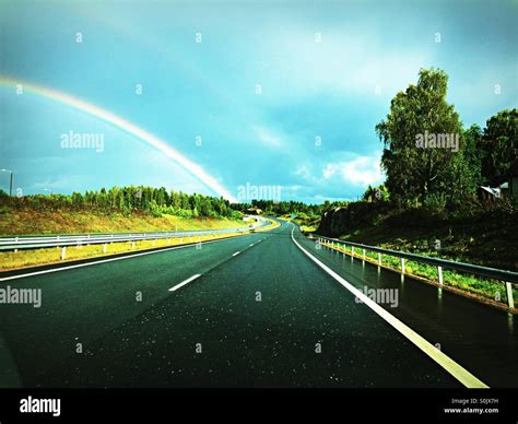 Rainbow Road Stock Photo Alamy