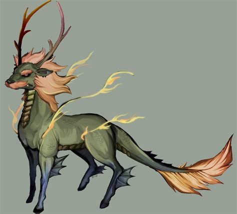 Qilin By Wasil On Deviantart Mythological Animals Japanese Mythical