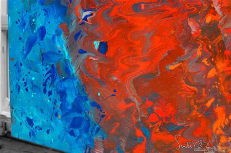 Orange Red And Blue Abstract Painting The Delicate Sound Of Thunder