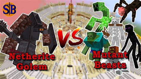 Netherite Golem Golemania Vs Mutant Beasts Minecraft Mob Battle