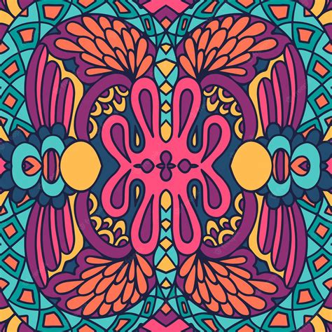 Premium Vector Psychedelic Colorful Doodle Graphic Pattern