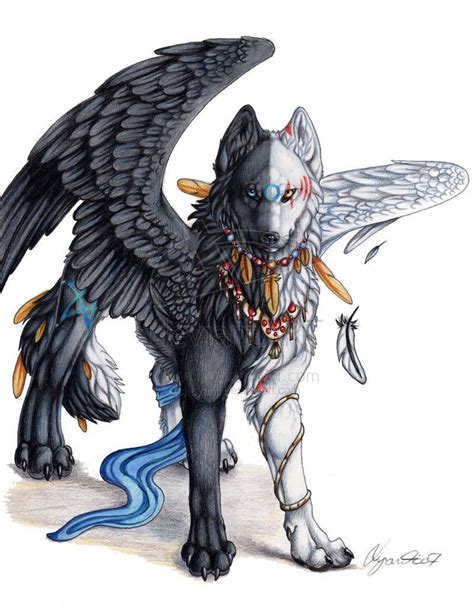 Black Wolf Anime With Wings