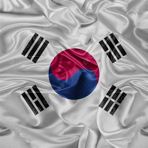 South Korea Flag Illustration Vector Waving 3d Fiber South Korea