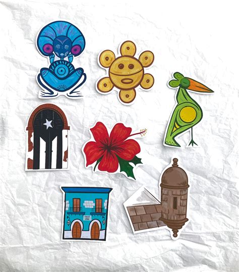 Puerto Rico Stickers 7 Pack Unique Sticker Images By Etsy