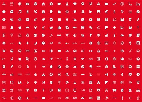 Ios Red App Icons 230 Bright Red Minimal Ios 14 Modern Icon Etsy Uk