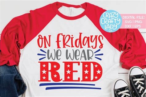 On Fridays We Wear Red Military Svg Dxf Eps Png Cut File
