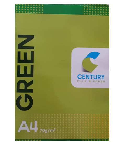 White Century Green A4 Paper 70gsm Packaging Size 500 Sheets Per Pack