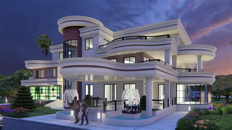 5 Bedroom Luxury House Plan Option 2 Ivory And Burnt Sienna 6000sqft Floor Plans Contemporary