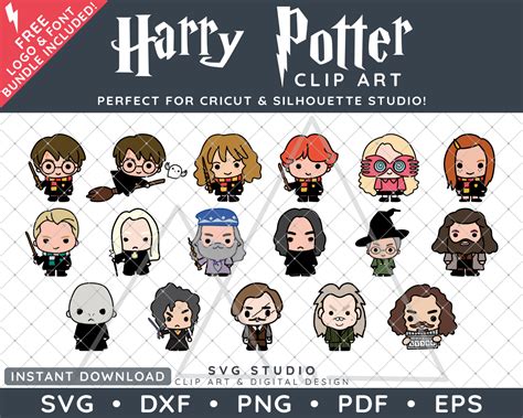 Harry Potter Clip Art Chibi Bundle by SVG Studio - Inspire Uplift