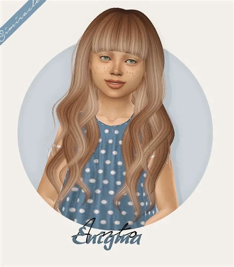Simiracle Anto S Enigma Hair Retextured Kids Version ~ Sims 4 Hairs