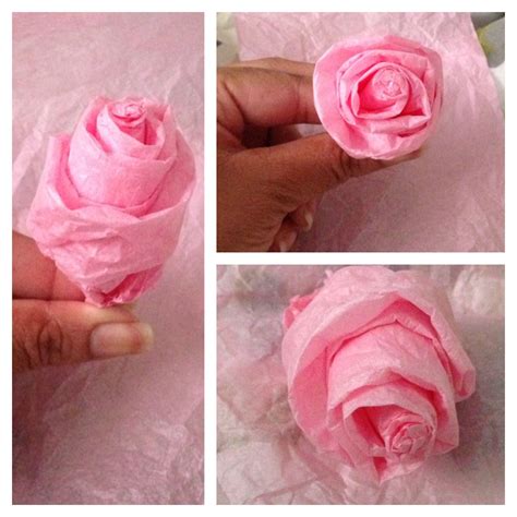 Tissue Paper Rose Tissue Paper Flowers Flower Crafts Paper Flower