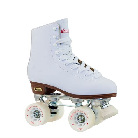 Chicago Ladies Deluxe Quad Roller Skates White Classic Rink Skate