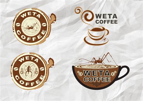 Coffee to go hand draw logo illustration with lettering. The 6th Avenue: Weta coffee logo design (coffee shop based ...