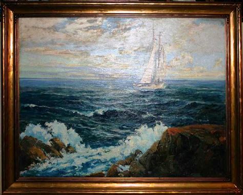 A Painting Of A Sailboat In The Ocean