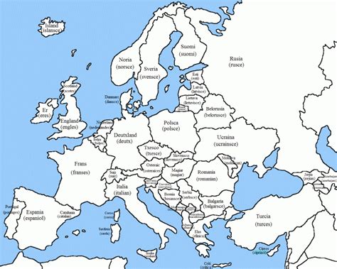 Europe Outline Map Photos