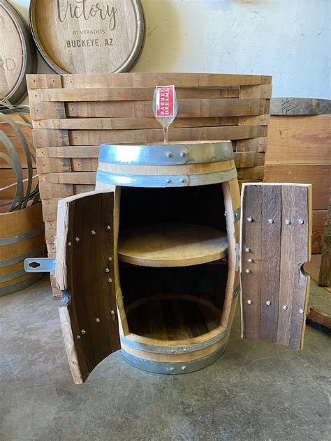 30 Gallon Wine Barrel Storage Cabinet Etsy