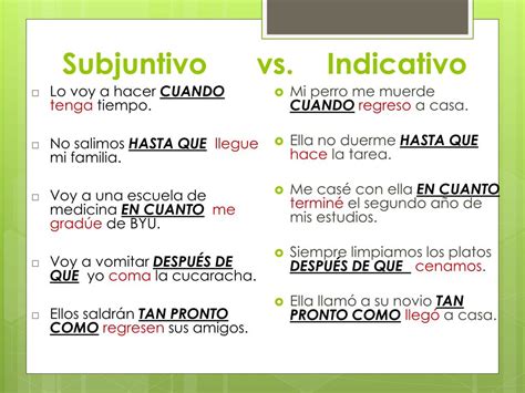 PPT El subjuntivo en cláusulas adverbiales PowerPoint Presentation free download ID