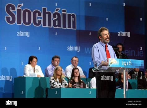 Sinn Fein Leader Gerry Adams Delivers His Keynote Speech At The Sinn Fein Party Conference In