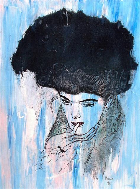 The Black Hat Painting By Roberto Prusso