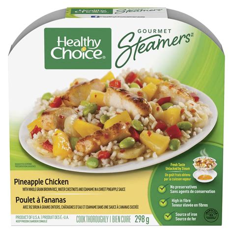 Inspected for wholesomeness by us department of agriculture. Healthy Choice Gourmet Steamers Pineapple Chicken 298 g ...