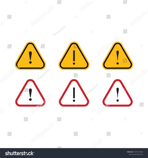 Set Triangle Caution Vector Icons Warning Stock Vector Royalty Free
