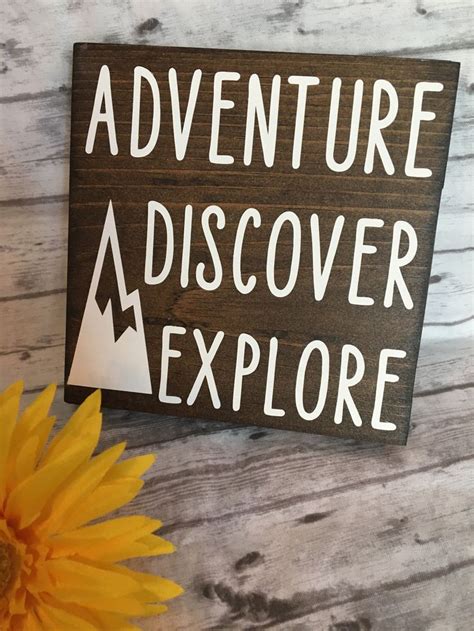 Adventure Discover Explore Wood Sign Travel Decor Home Etsy Wood