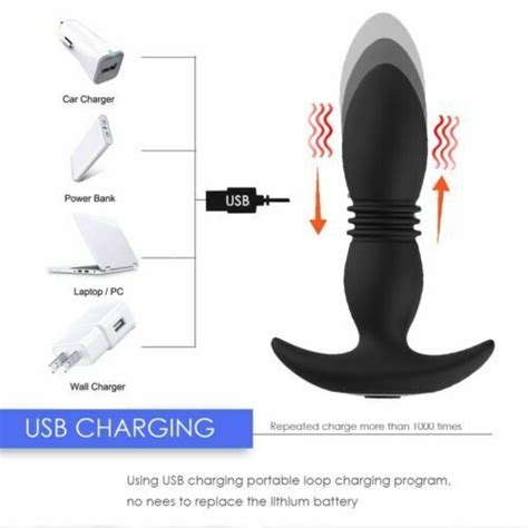 Wireless Remote Control Thrusting Anal Plug Vibrator Prostate Massager Big Dildo Ebay