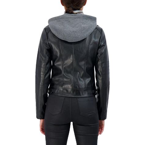 alana womens leather jacket with hoody inland leather co