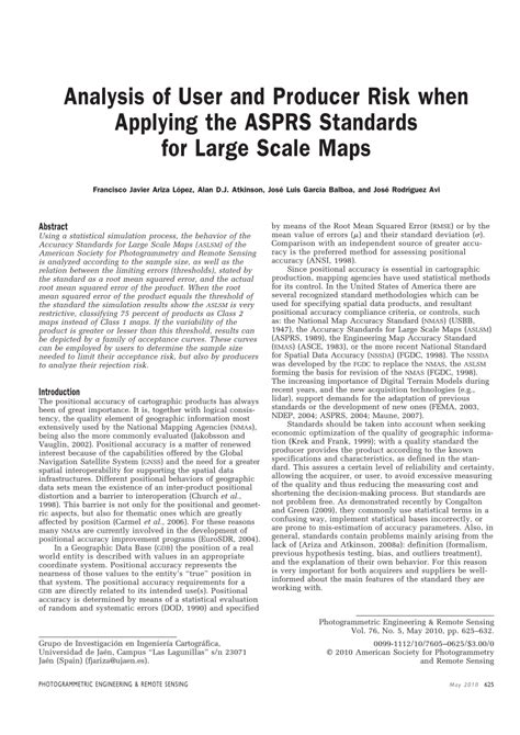 Pdf Analysis Of User And Producer Risk When Applying The Asprs