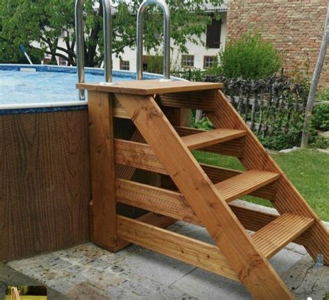 Building your own above ground pool will take a little time and effort but i truly believe it's so worth it. Pool stairs | Backyard pool landscaping, Pool steps, Swimming pool decks