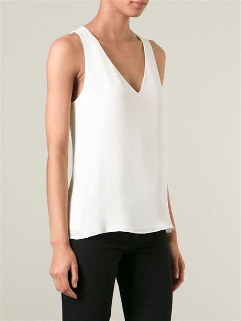 Lyst Theory V Neck Tank Top In White