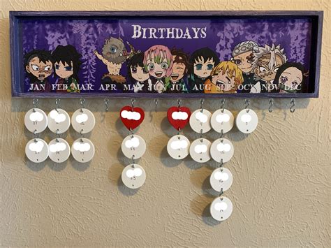 My Wife Made A Demon Slayer Birthday Calendar There Characters Line Up