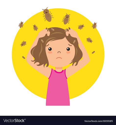 Girl With Lice Royalty Free Vector Image Vectorstock